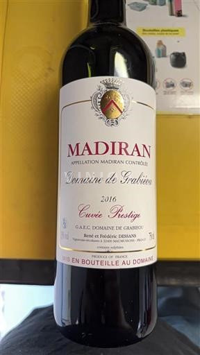 Lounais-Ranska Madiran Domaine Grabiéou Prestige 2016