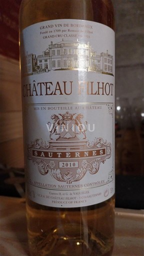 Burdeos Sauternes Grand Cru Château Filhot 2010