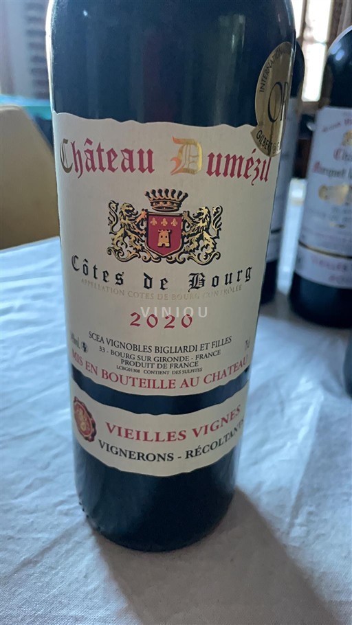 Burdeos Côtes-de-bourg Château Dumézil Vieilles Vignes 2020