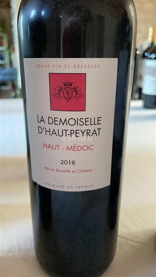 Bordeaux Haut-Médoc Haut-Peyrat La Demoiselle d'Haut-Peyrat 2016