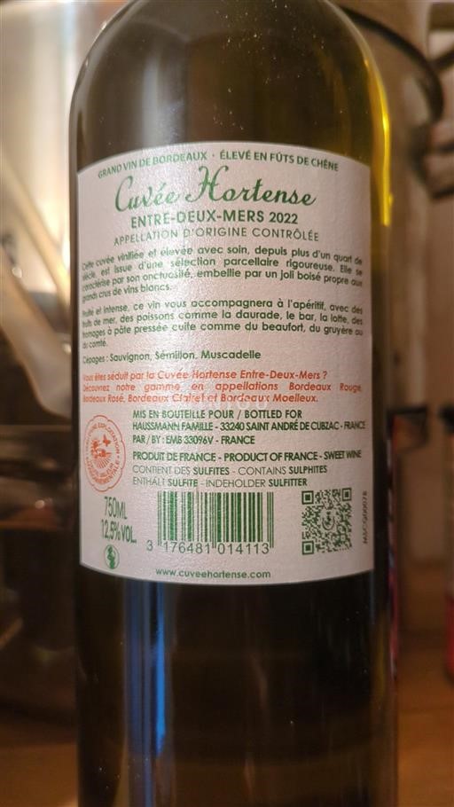 Bordeaux Entre-deux-Mers Hausmann Famille Hortense 2022
