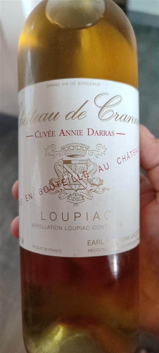 Bordeaux Loupiac Château Cranne Annie Darras 2019