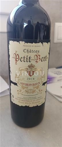 Bordeaux Saint-Émilion Grand Cru Grand Cru Château Petit Bert 2018
