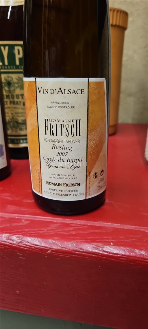 Alsacia Domaine Fritsch du Banni Riesling Vignes en lyre 2007