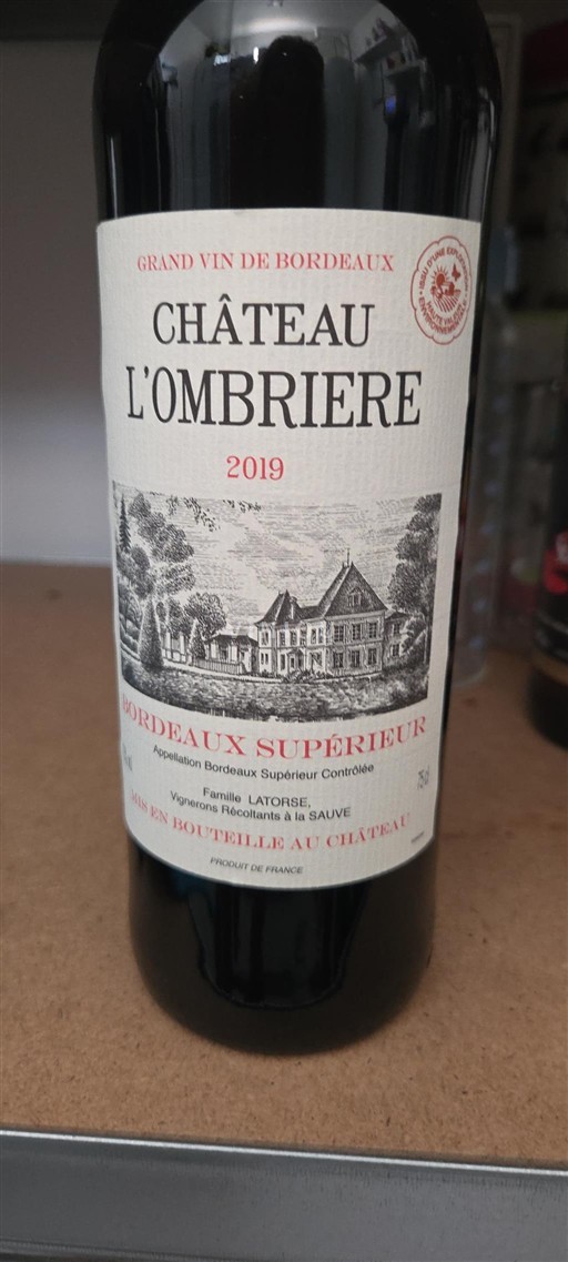 Bordeaux Bordeaux Supérieur Château L'Ombrìère 2019