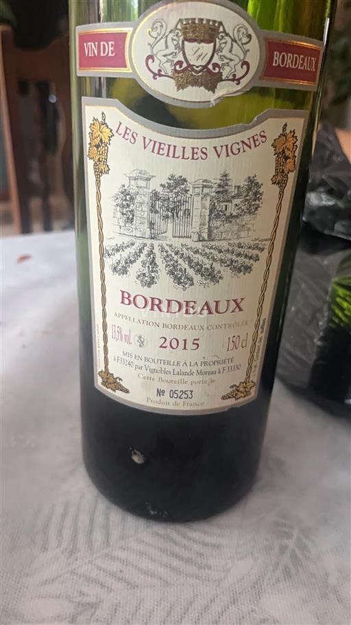Bordeaux Vignobles Lalande Moreau Les Vieilles Vignes 2015