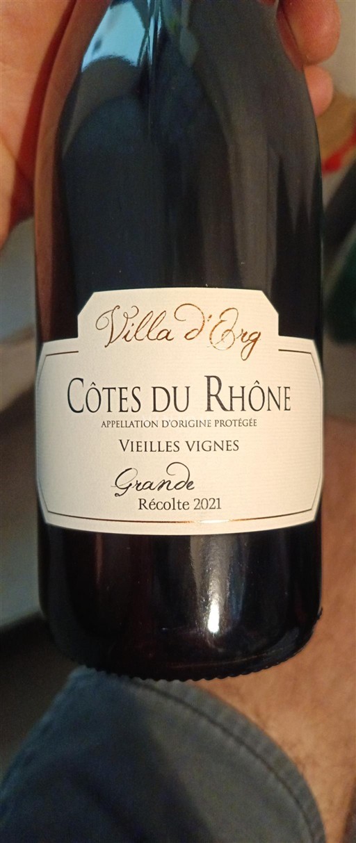 Rona dolina Côtes-du-Rhône Villa Erg Grande Vieilles Vignes 2021