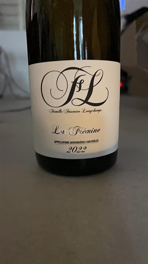 Loirevallei Savennières Famille Fournier Longchamps La Frémine 2022