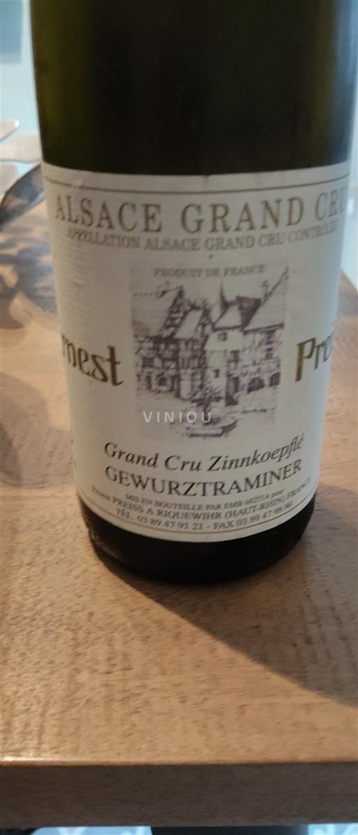Alsazia Alsazia Grand Cru Grand Cru Ernest Preiss Grand Cru Zinnkoepflé Gewurztraminer Senza annata