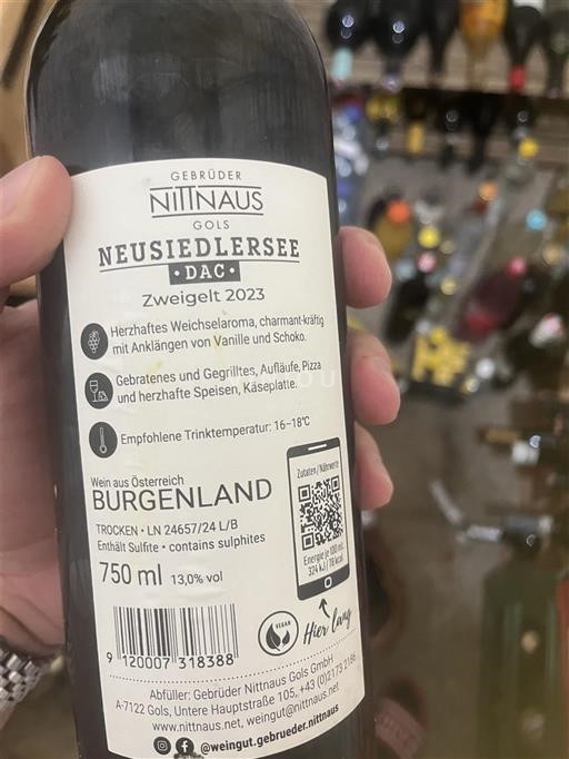 Burgenland Neusiedlersee DAC Gebrüder Nittnaus Zweigelt 2023