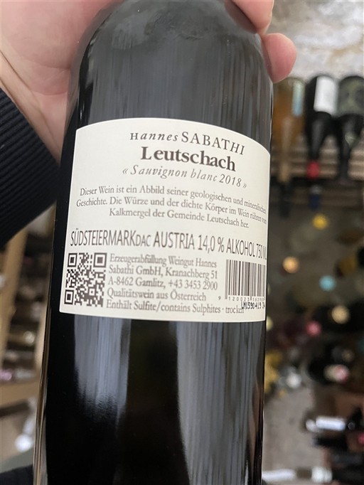 Steiermark Südsteiermark DAC Hannes Sabathi Leutschach Sauvignon Blanc 2018
