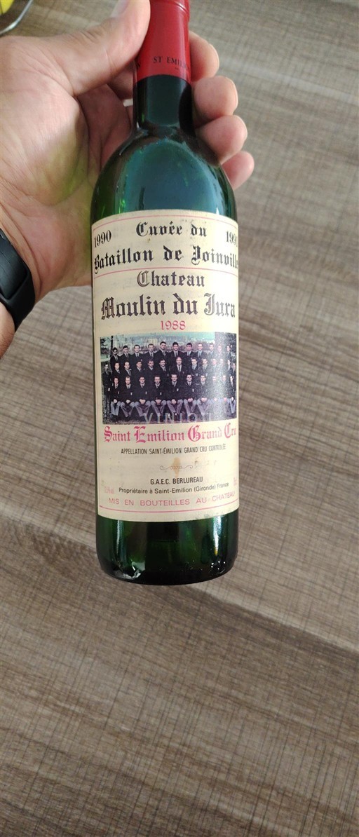Bordeaux Saint-Émilion Grand Cru Grand Cru Château Moulin du Jura du Bataillon de Joinville 1988