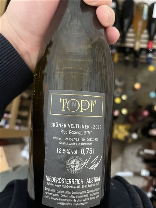 Нижня Австрія Кампталь Johann Topf - Ried Rosengartl “M” Grüner Veltliner 2020