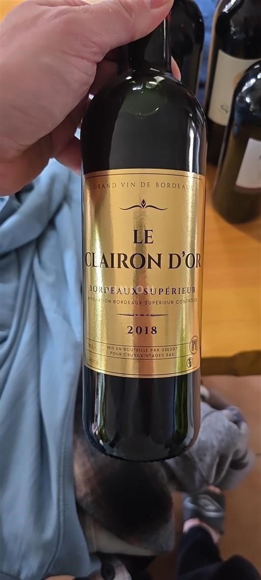 Bordeaux Bordeaux Supérieur Le Clairon Or 2018