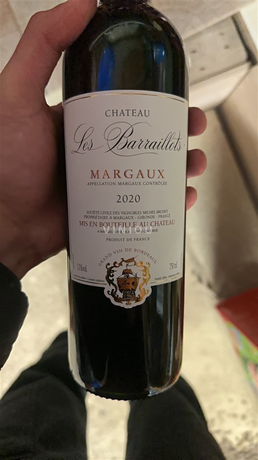 Burdeos Margaux Les Barraillots 2020