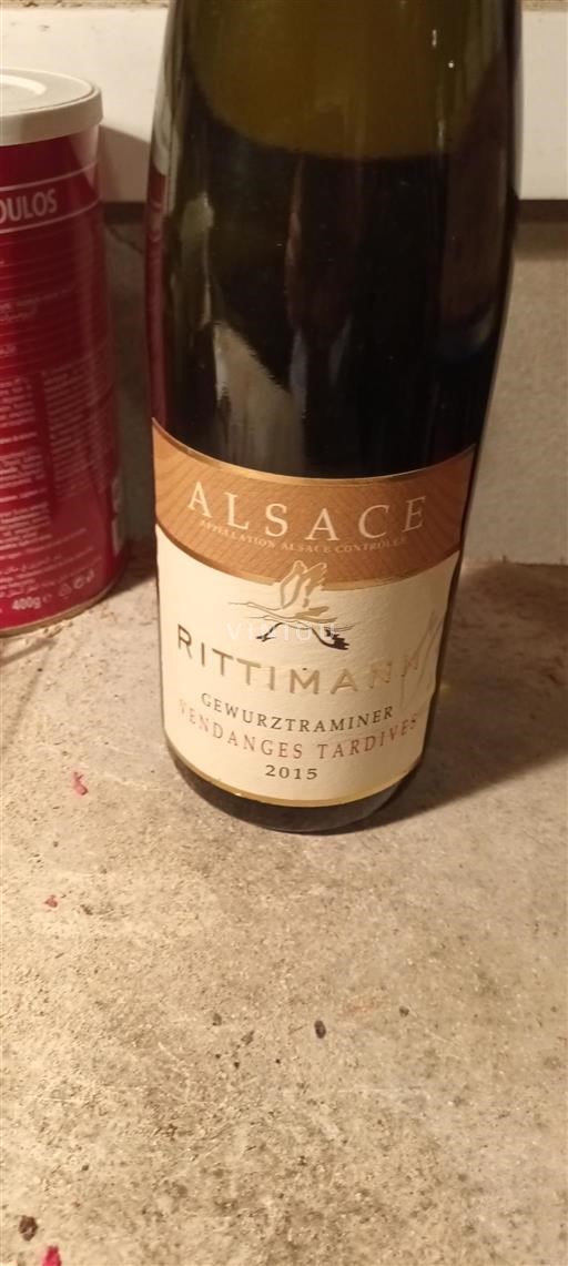 Alsace Vendanges Tardives Rittmayer Gewurztraminer Vendanges Tardives 2015