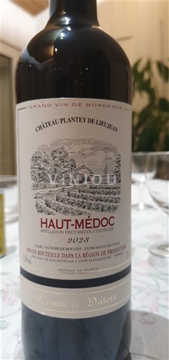 Bordeaux Haut-Médoc Château Plantey de Lieujean Comte de Valois 2023
