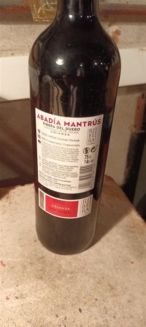 Castilien og León Ribera del Duero Abadía Mantrús Crianza 2019