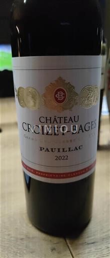 Bordeaux Pauillac Grand Cru Croizet-Bages 2022