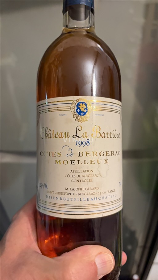 Sudoeste Côtes de Bergerac Château La Barrière 1998