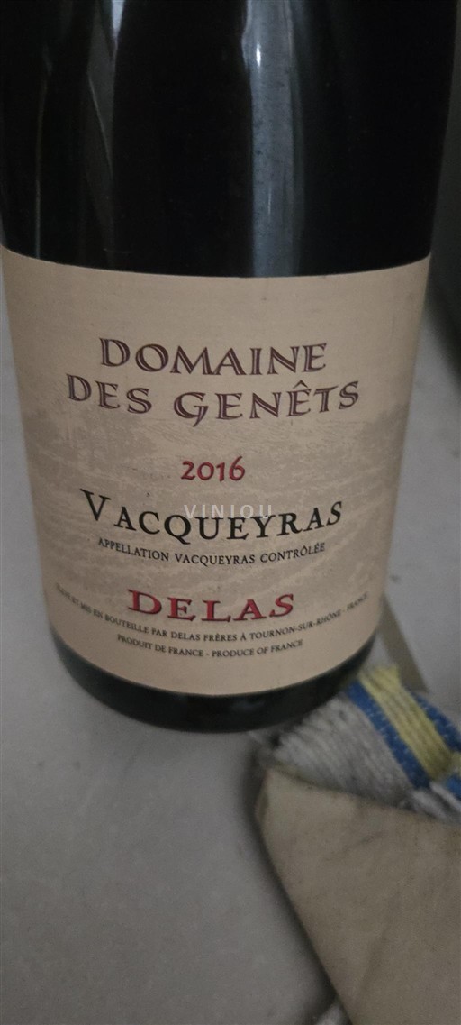 Rhônen laakso Vacqueyras Domaine Des Genêts 2016