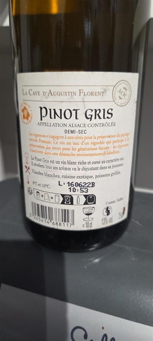 Alsace Grand Cru La Cave Augustin Florent Pinot Gris Non-Vintage