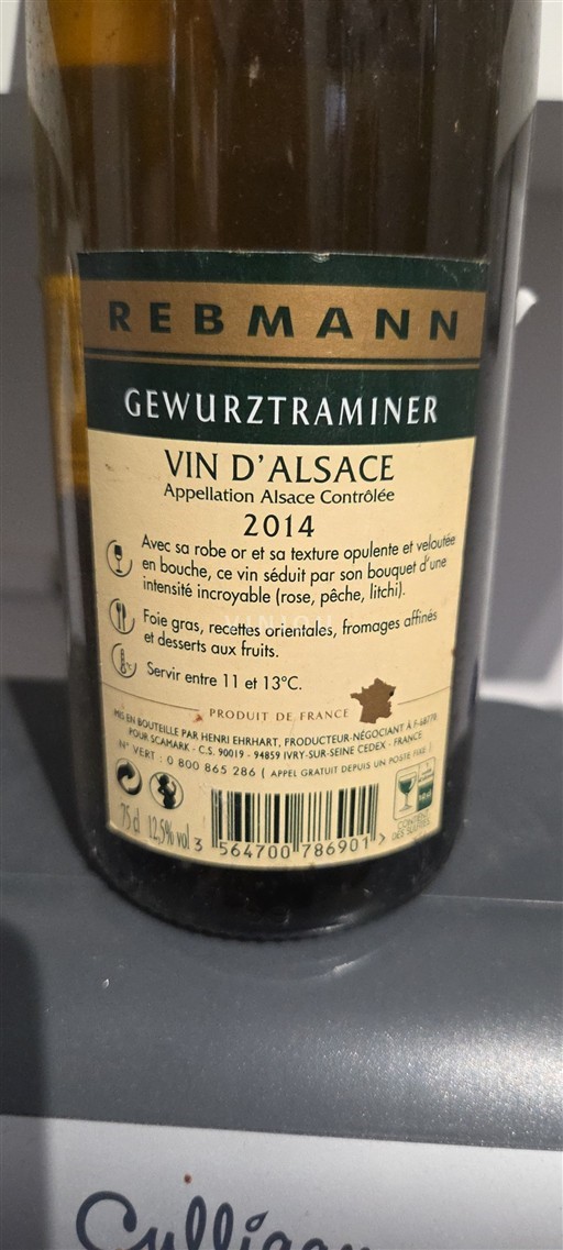 Alsace Grand Cru Rebmann Gewurztraminer 2014