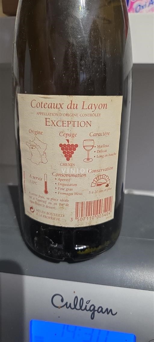 Loiretal Coteaux-du-Layon Exception Ohne Jahrgang