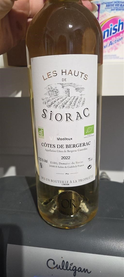 Southwest Côtes de Bergerac Domaine Siorac Les Hauts de Siorac 2022