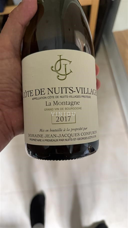 Burgundi Côte de Nuits -kylät Domaine Jean-Jacques Confuron La Montagne 2017