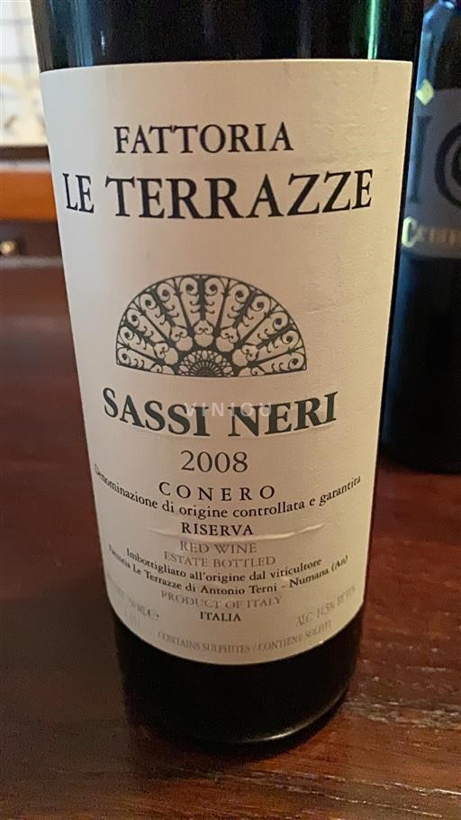 Marken Conero Fattoria Le Terrazze Sassi Neri 2008
