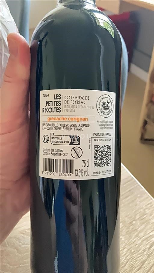 Languedoc ja Roussillon Peyriacin rinteet Les Chais de la Grange Les Petites Récoltes 2024