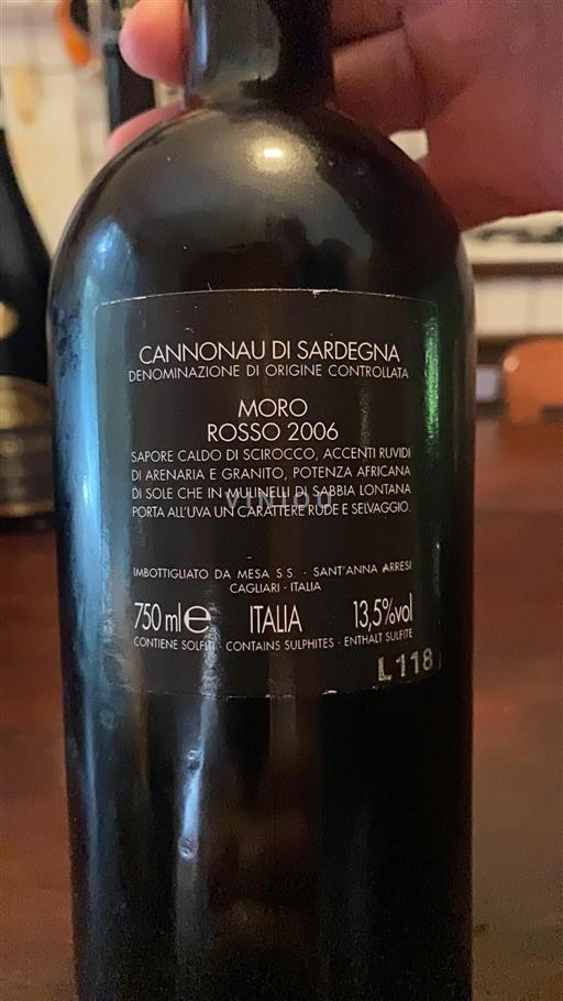 Sardinie Cannonau di Sardinie. Mesa Moro 2006