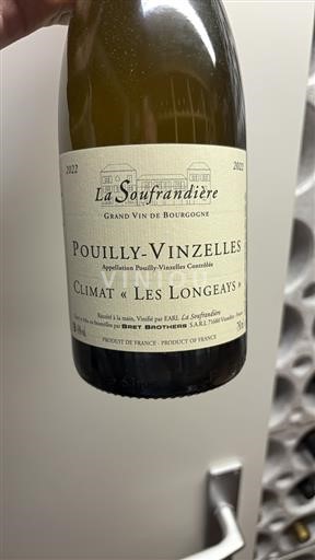 Burgundy Pouilly-Vinzelles Domaine La Soufrandière Les Longeays 2022