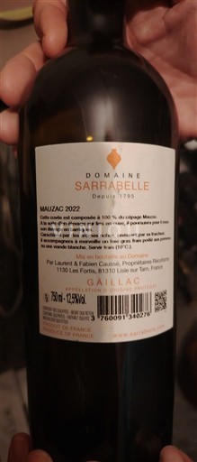 Zuidwest-Frankrijk Gaillac Domaine Sarrabelle Mauzac 2022