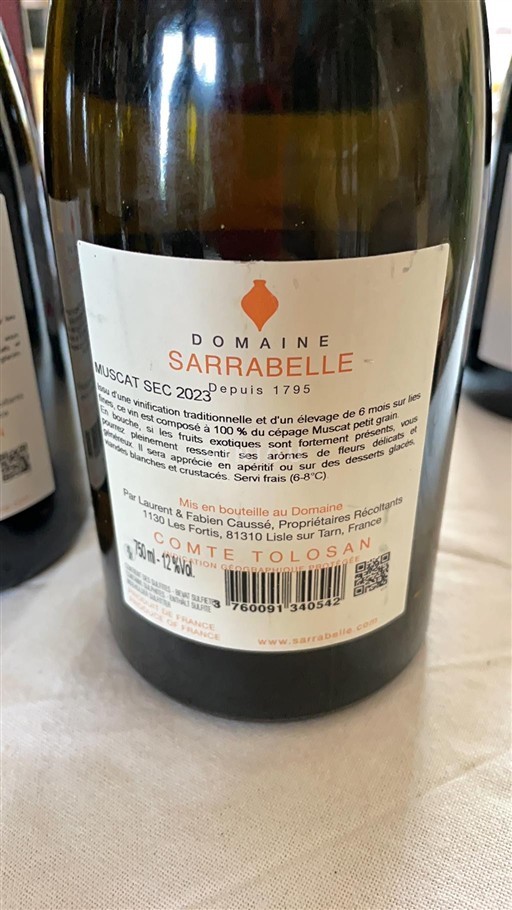 Südwestfrankreich Comté Tolosan Domaine Sarrabelle Muscat Sec 2023
