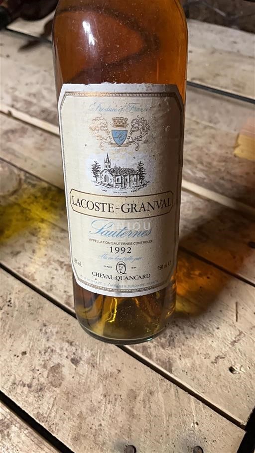 Bordeaux Sauternes Lacoste-Gramval 1992