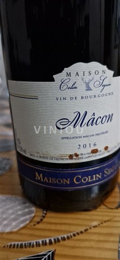 Burgundy Mâcon and Mâcon-Villages Maison Colin Seguin 2016