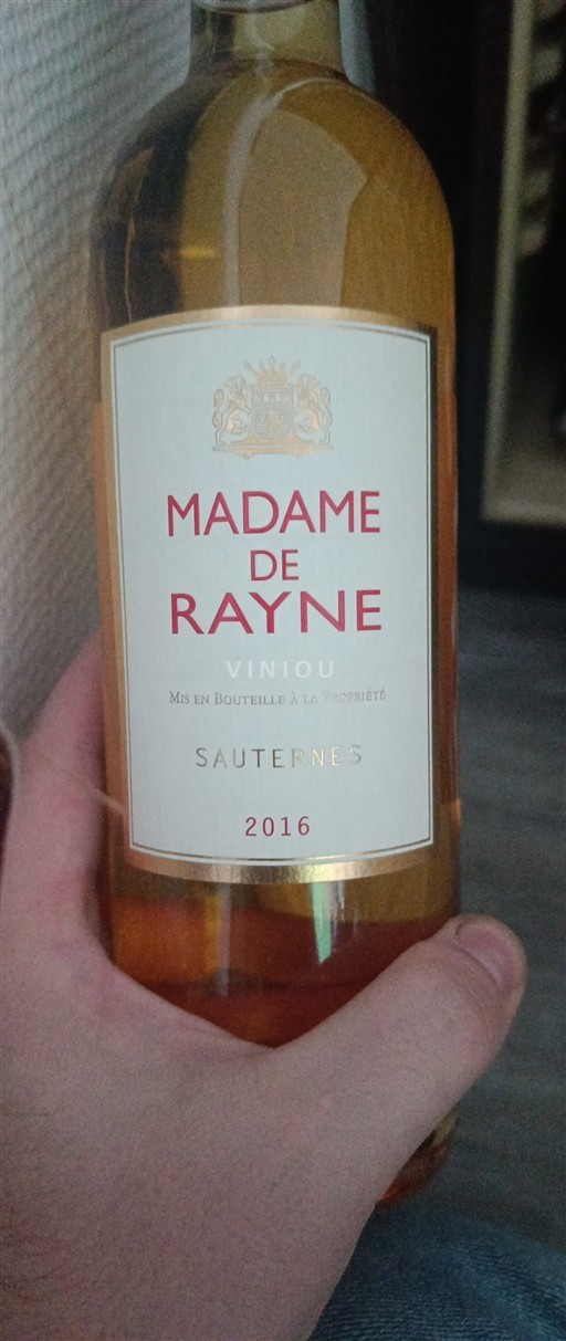 Bordeaux Sauternes Rayne Vigneau Madame de Rayne 2016