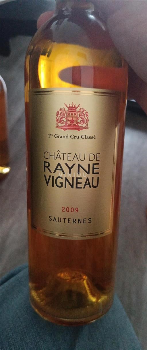 Bordeaux Sauternes Premier Grand Cru Classé Château Rayne Vigneau 2009
