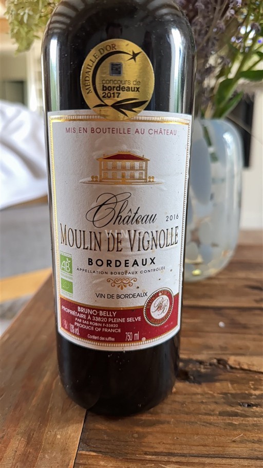 Burdeos Bordeaux Château Moulin de Vignolle 2016