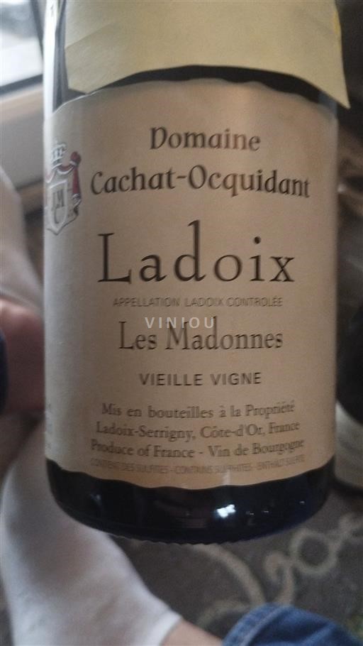Burgundy Ladoix Domaine Cachat Ocquidant Les Madonnes 2019