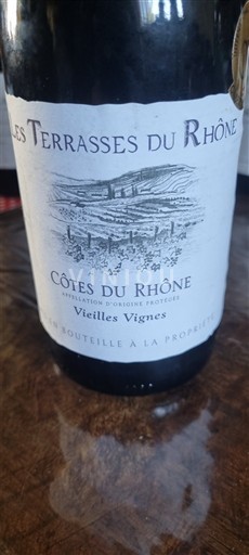 Vale do Ródano Côtes-do-Ródano Les Terrasses du Rhône Vieilles Vignes Não Sazonado