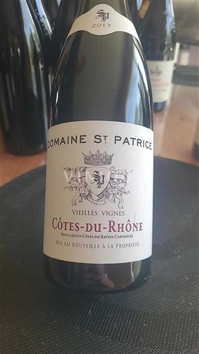 Rona dolina Côtes-du-Rhône Domaine St Patrice Vieilles Vignes 2017