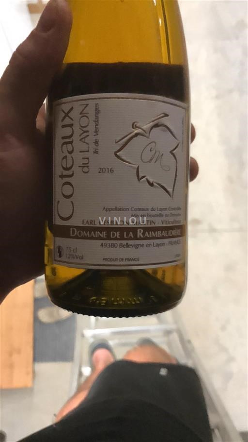 Loiretal Coteaux-du-Layon Domaine La Raimbauderie Tri de Vendanges 2016