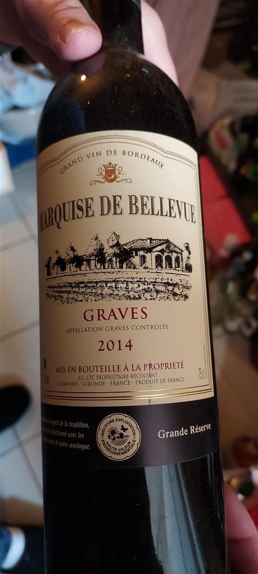 Bordeaux Graves Marquise de Bellevue Grande Réserve 2014