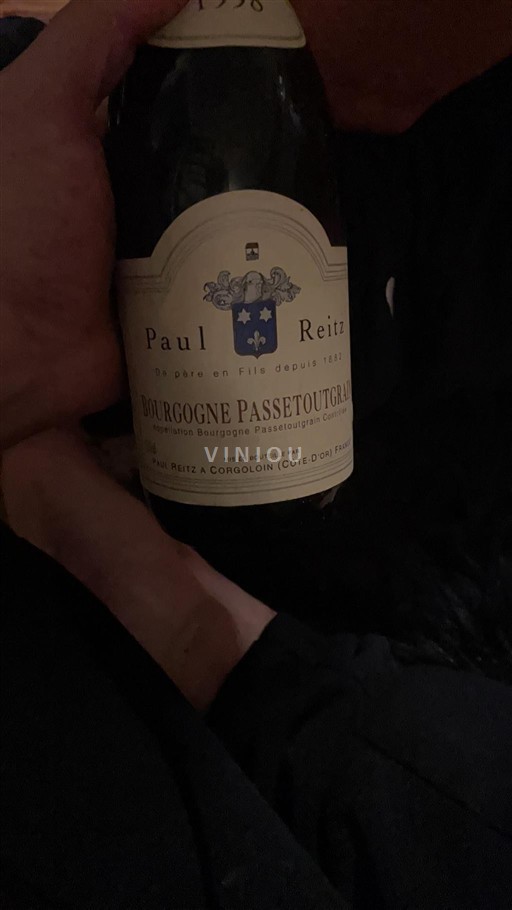 Vin Rouge sec Paul Reitz 1998 France Bourgogne Bourgogne-passetoutgrain AOC