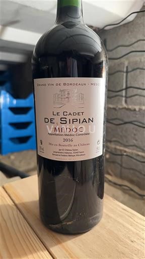 Вина Rouge sec Le Cadet de Sipian Château Sipian 2016 Francuska Bordo Медок AOC