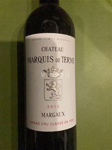 Bordeaux Margaux Grand Cru Château Marquis de Terme 2012