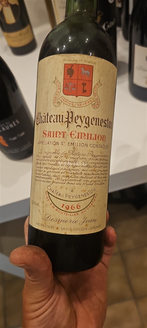 Bordeaux Saint-Émilion Château Peygenestou 1966